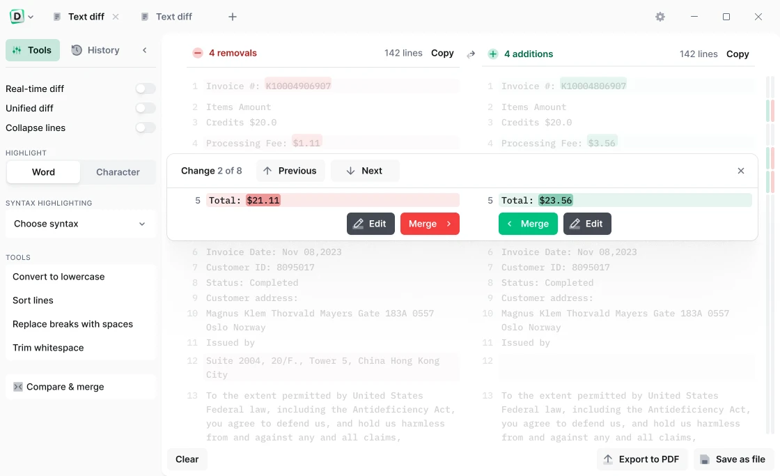 Diffchecker 7.1.0 For Windows