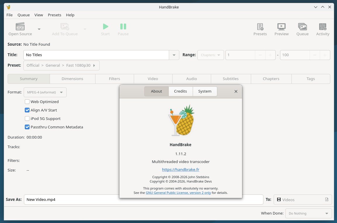 HandBrake 1.11.2 For Windows
